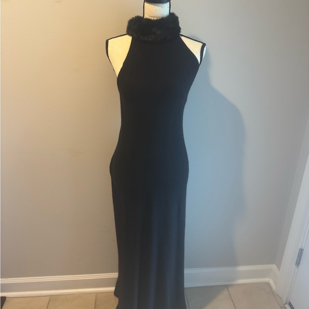 Ralph Lauren Black Halter Sheath Maxi Dress